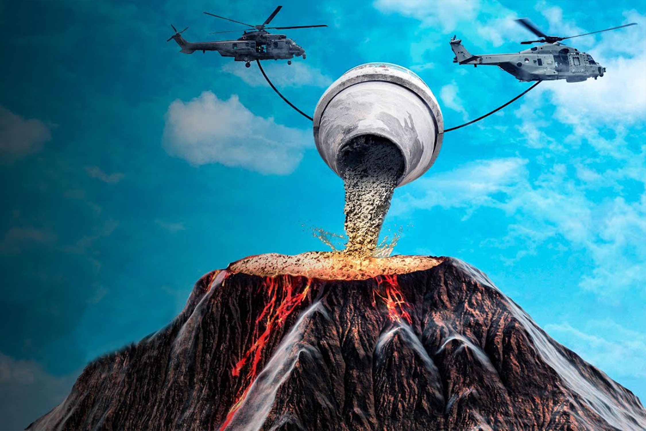 Dieu gi xay ra neu do be tong vao nui lua? hinh anh