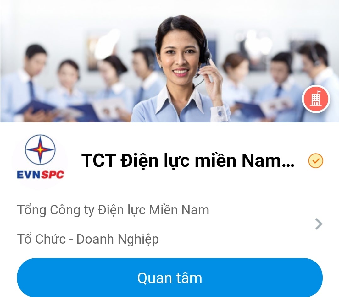Tra cuu thong tin tien dien voi Zalo TCT Dien luc mien Nam nhu the nao hinh anh