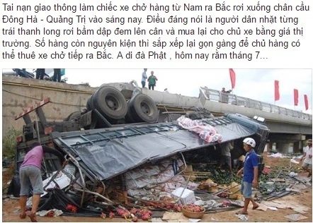 Xe tai roi xuong cau anh 1