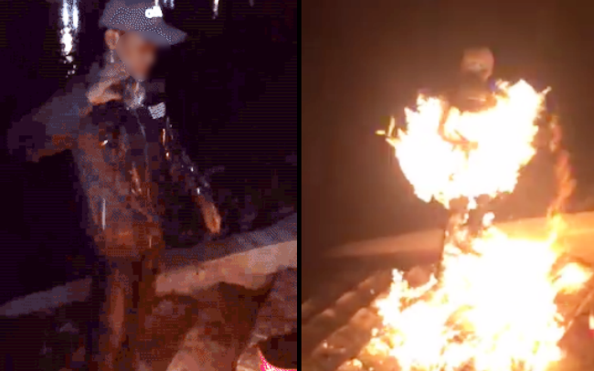 Clip tu thieu cua nam thanh nien hinh anh