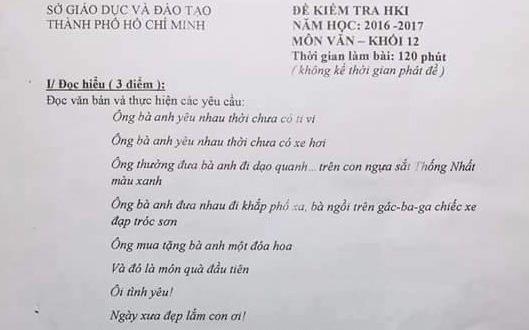 Bai hat 'Ong ba anh' vao de thi Ngu van lop 12 hinh anh