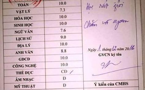 Nu sinh bi xep loai hoc luc trung binh du diem tong ket 9,3 hinh anh