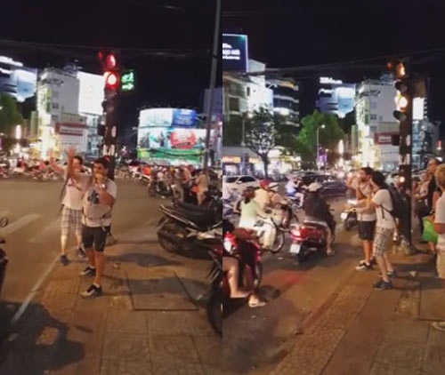 ông Tây điều tiết giao thông ảnh 1 ong Tay dieu tiet giao thong anh 1
