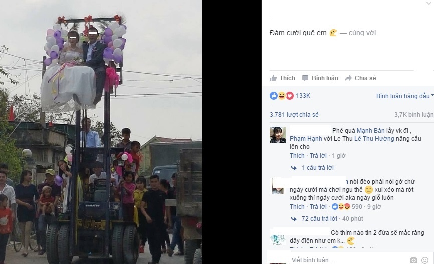 co dau chu re ngoi tren xe nang anh 1