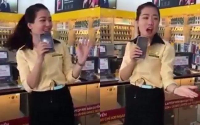 Clip nu nhan vien hat 'Anh cu di di' hinh anh