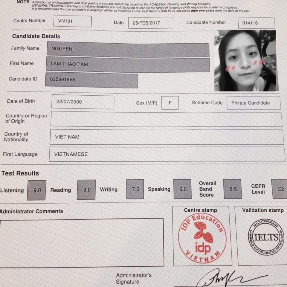nữ sinh đạt điểm khủng IELTS ảnh 1 nu sinh dat diem khung IELTS anh 1