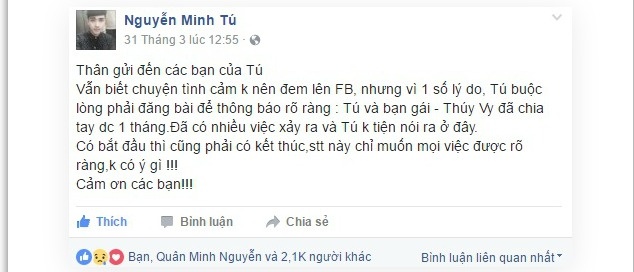 Minh Tú BB&BG chia tay bạn gái ảnh 1 Minh Tu BB&BG chia tay ban gai anh 1