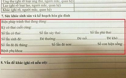 Phieu kham suc khoe hoi hoc sinh cap mot so lan pha thai hinh anh