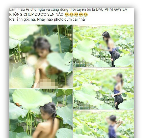 thieu nu chup khoa than ben ho sen anh 1