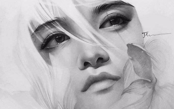 Nu sinh the hien tai ve chan dung hinh anh