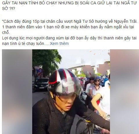 chàng trai đuổi theo người gây tai nạn ảnh 1 chang trai duoi theo nguoi gay tai nan anh 1