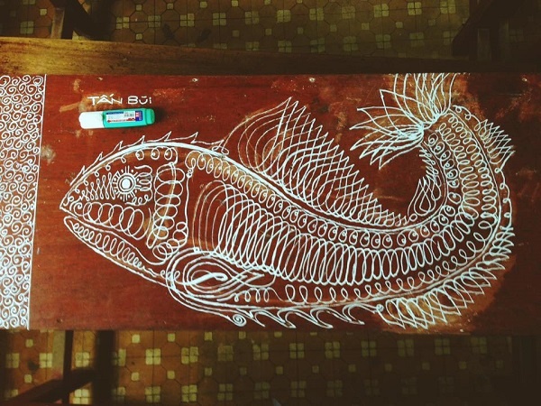 ve tranh len ban hoc anh 4