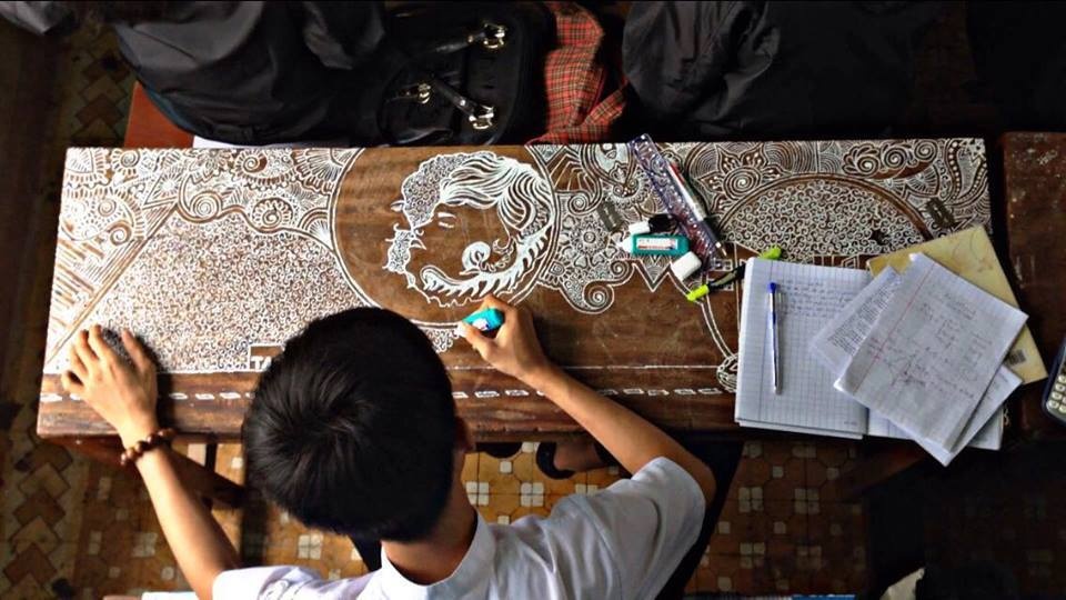 ve tranh len ban hoc anh 1