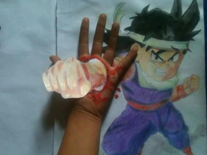 Nu sinh the hien tai ve tranh 3D hinh anh