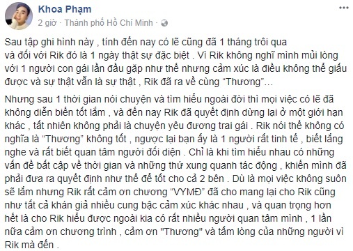 Karik công khai chia tay bạn gái ảnh 2 Karik cong khai chia tay ban gai anh 2