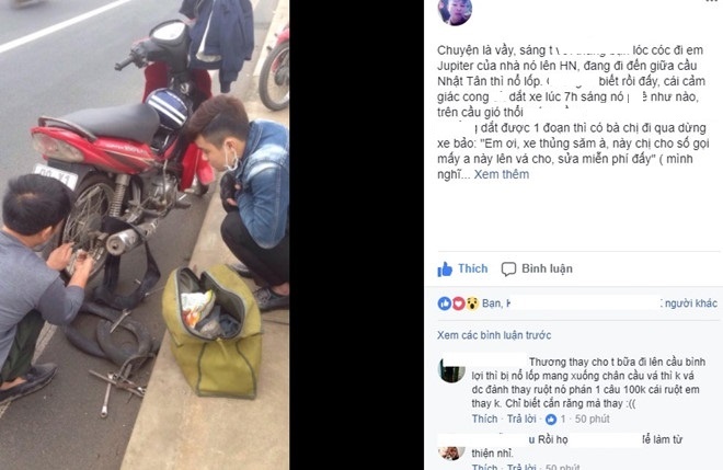 chàng trai được sửa xe miễn phí ảnh 1 chang trai duoc sua xe mien phi anh 1