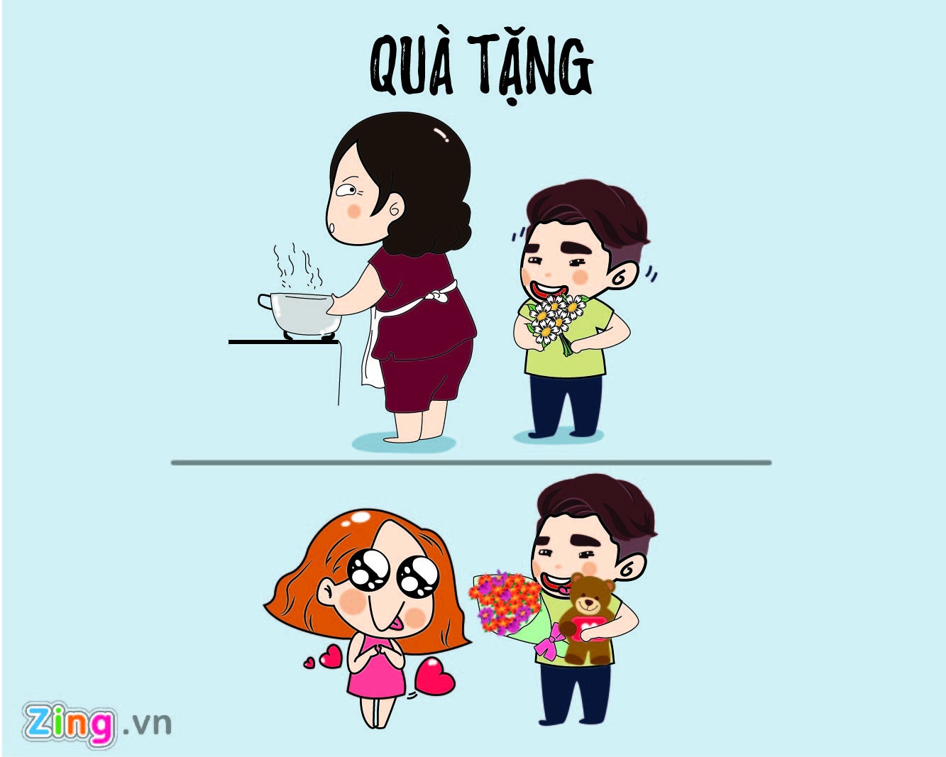 con trai doi xu voi me va nguoi yeu ngay 8/3 anh 1