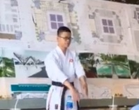 Nam sinh bieu dien Karate bao ve do an hinh anh