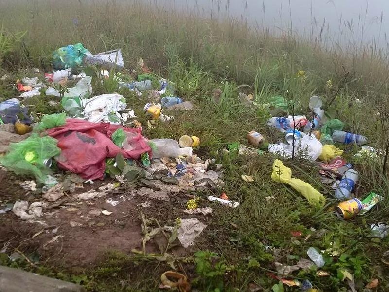 Dan phuot bi len an khi xa rac bua bai tai cot moc o Binh Lieu hinh anh