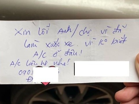 Lam xuoc oto, 'thu pham' de lai loi xin loi kem so dien thoai hinh anh