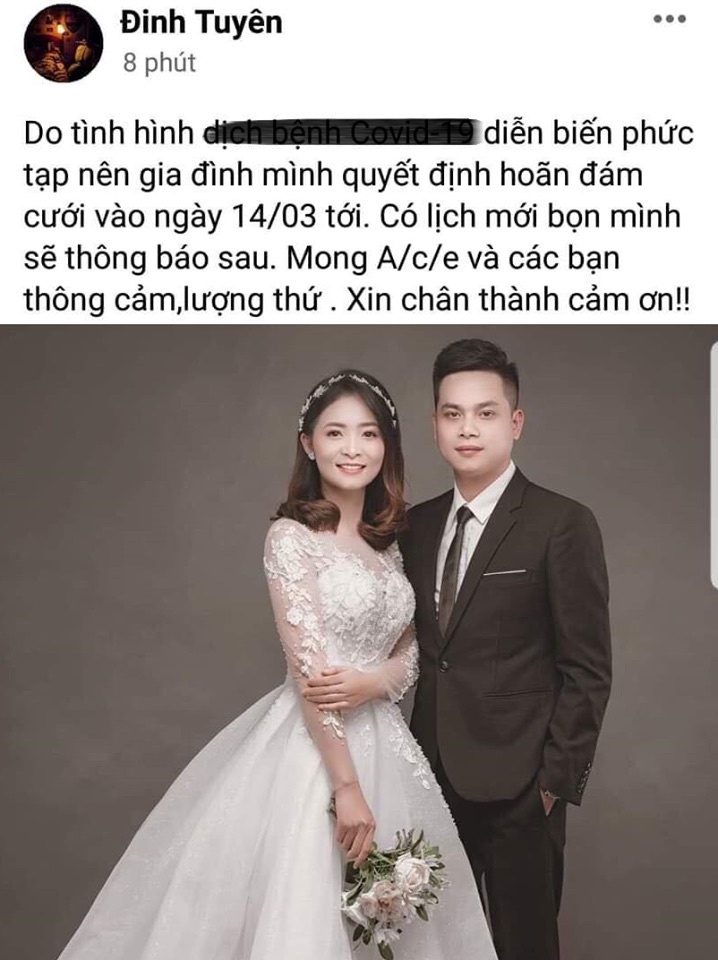 hoãn cưới vì covid-19 ảnh 1 hoan cuoi vi covid-19 anh 1
