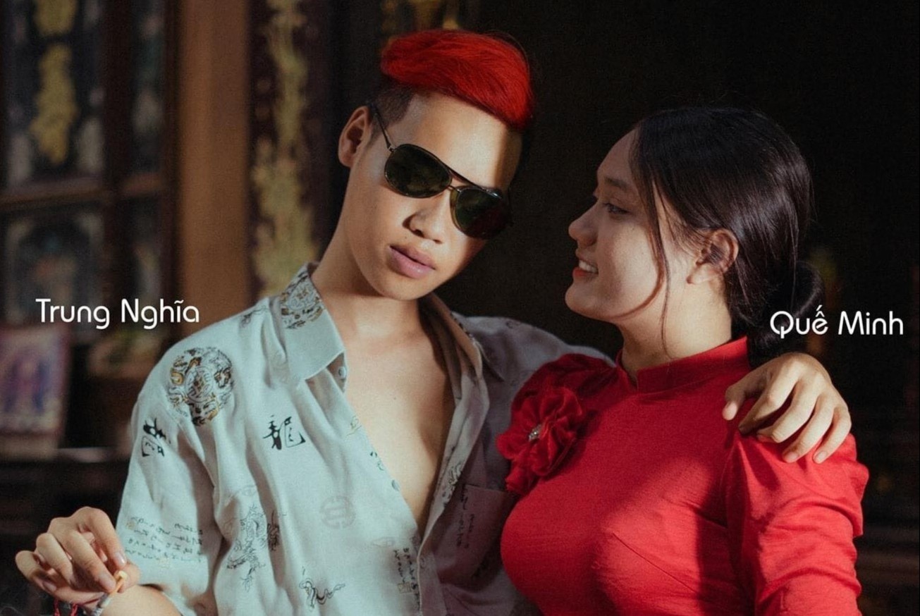 Hoc sinh Tien Giang chup ky yeu hoa than Thi No, Chi Pheo, chi Dau hinh anh