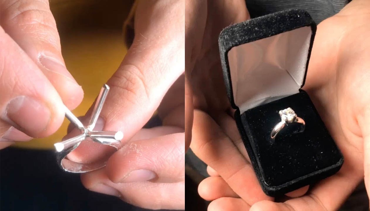 Tu lam nhan kim cuong de cau hon ban gai hinh anh