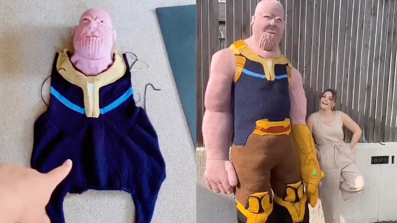 Co gai tu lam gau bong Thanos khong lo hinh anh