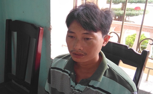 Lê Văn Tân tại cơ quan điều tra. Ảnh: Đình Hợp.