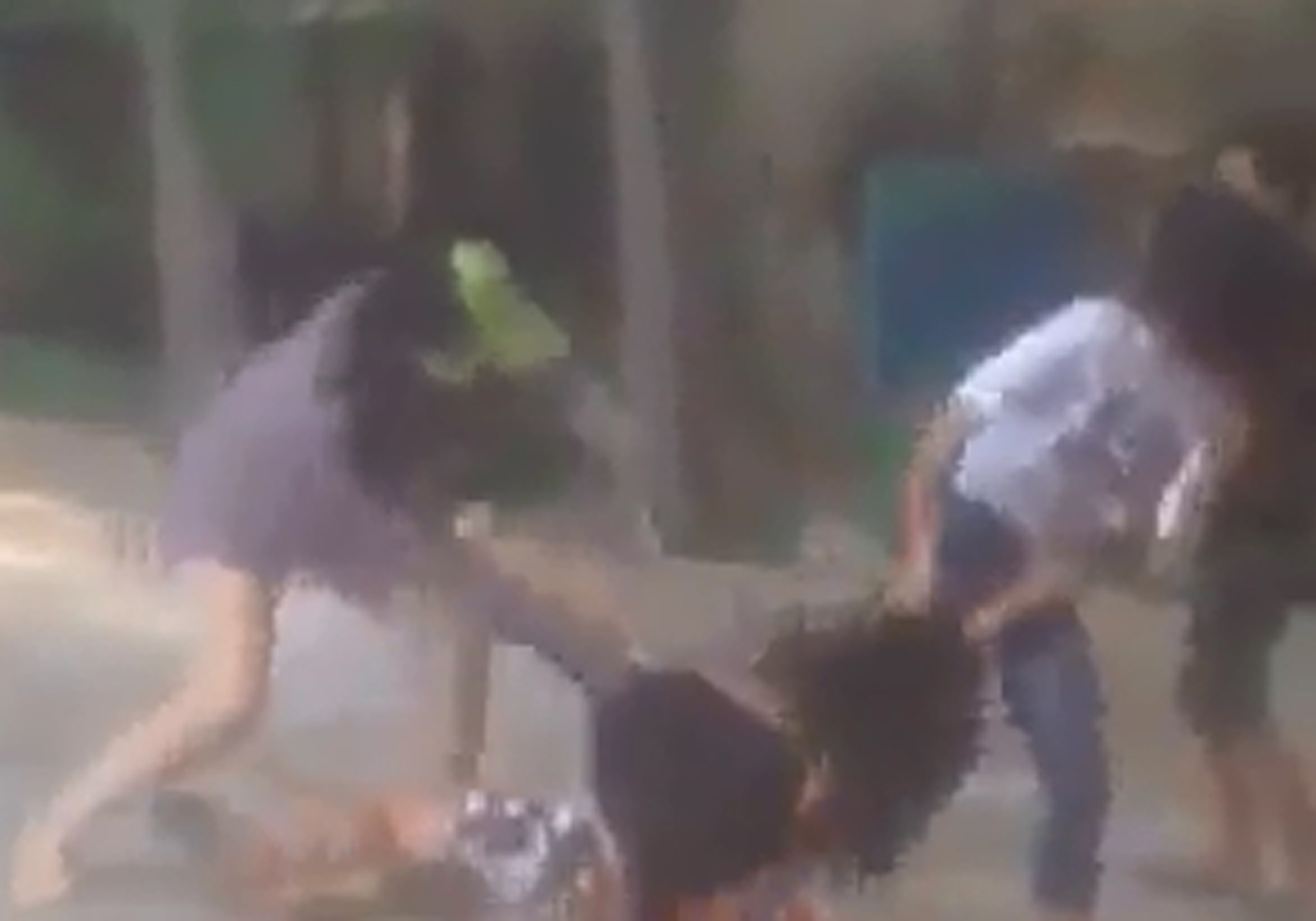 Nu sinh bi danh hoi dong, lot ao giua duong hinh anh