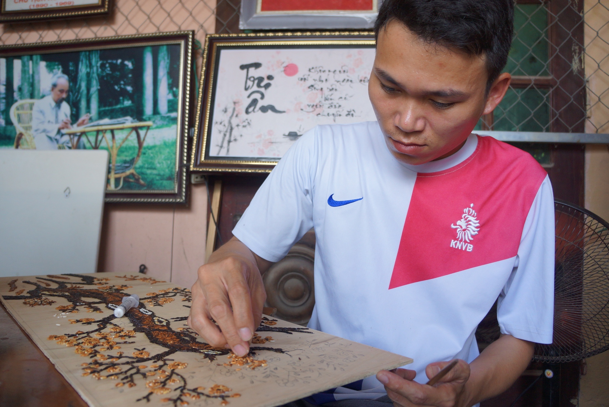 Ve tranh bang hat gao anh 4