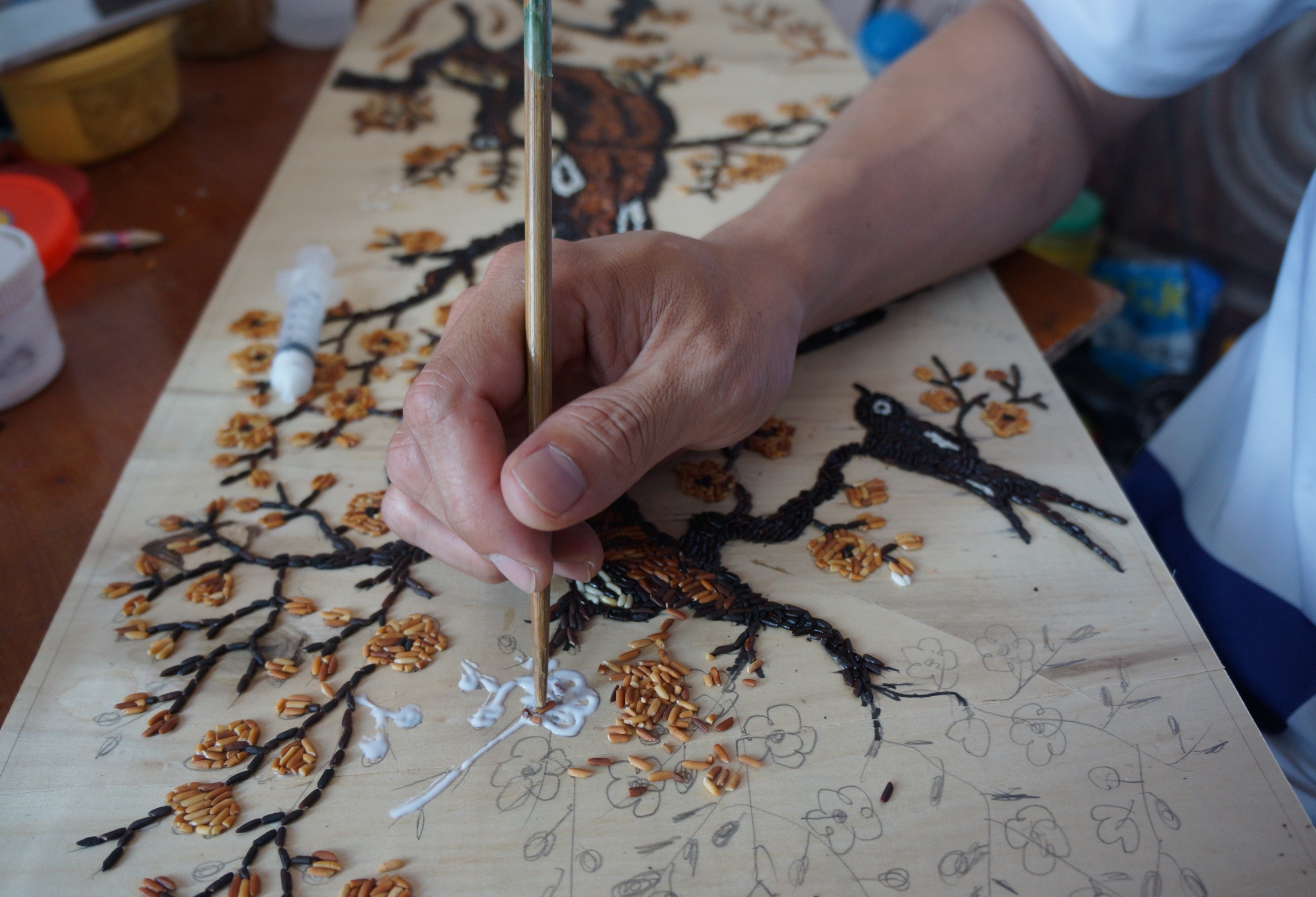 Ve tranh bang hat gao anh 6