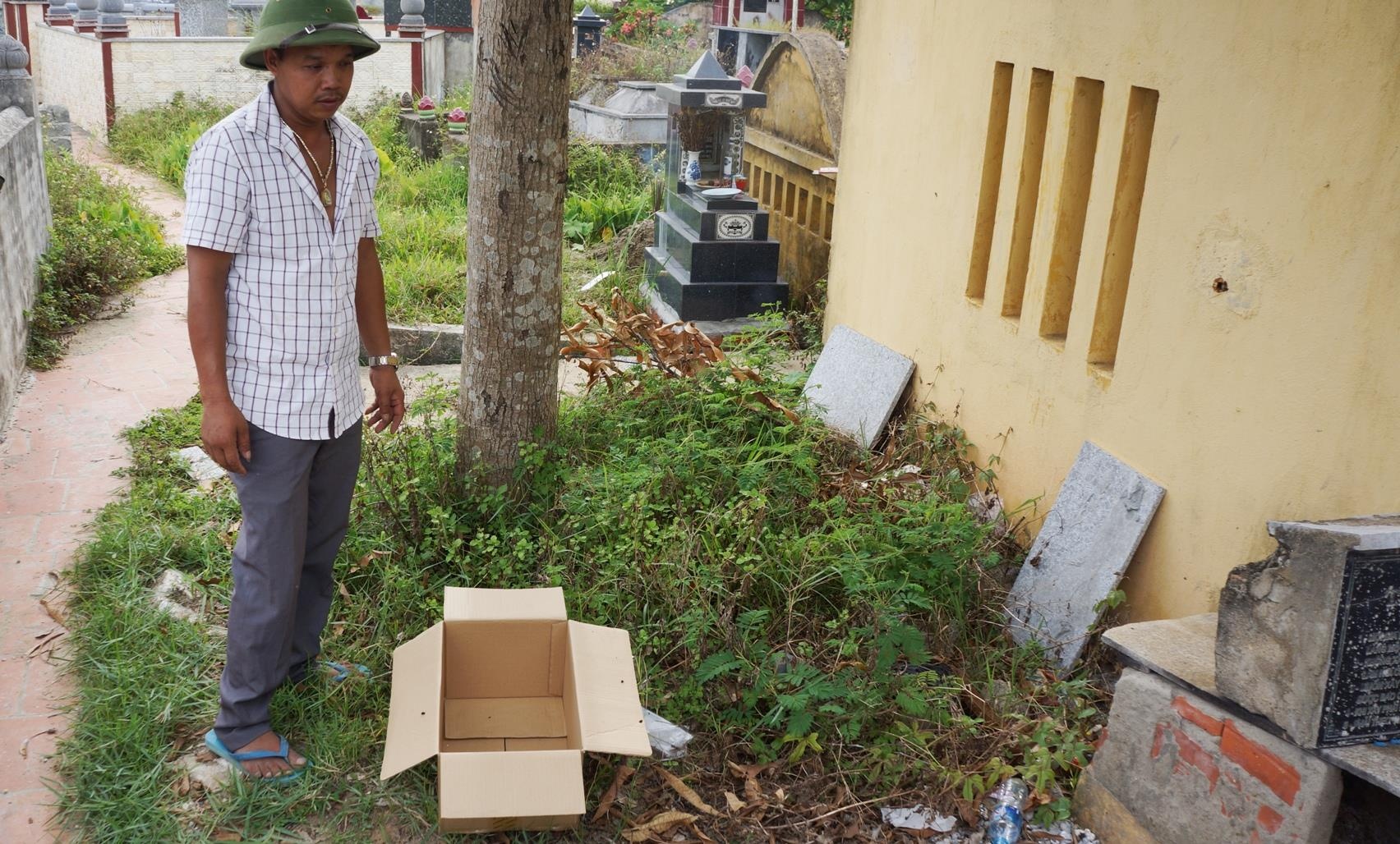 Phat hien thi the be gai so sinh o nghia trang hinh anh