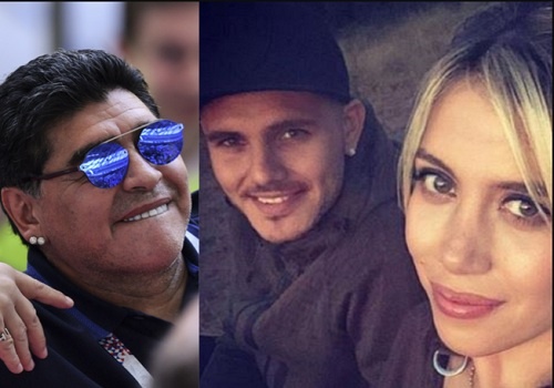 Diego Maradona tung an nam voi vo cua Mauro Icardi? hinh anh