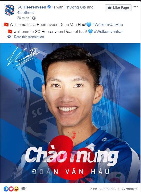 Doan Van Hau ra mat Heerenveen anh 1