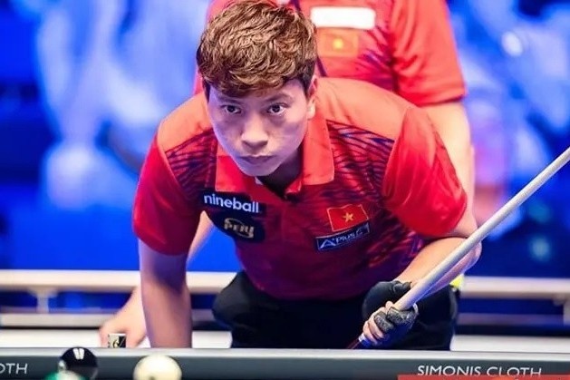 Duong Quoc Hoang dung buoc o tu ket giai billiards the gioi hinh anh