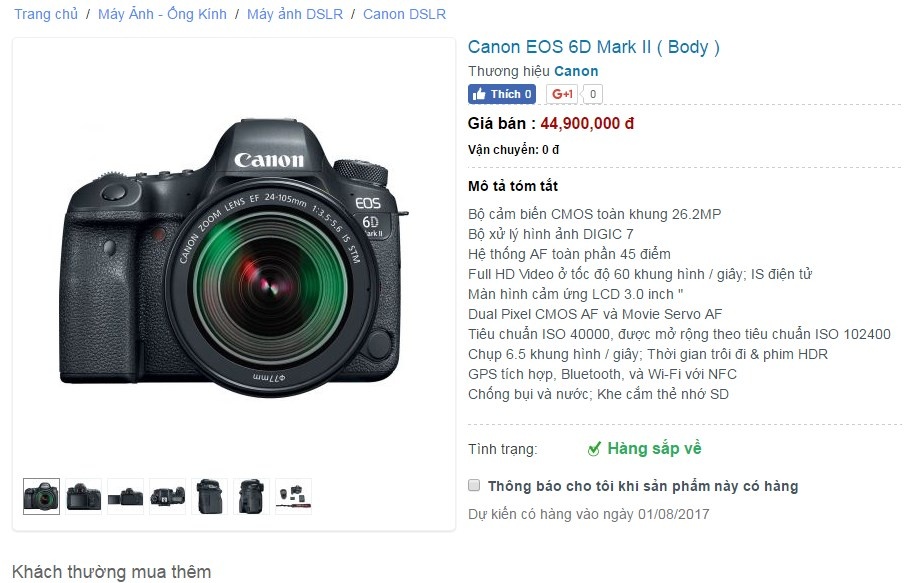 Canon 6D Mark II ảnh 1 Canon 6D Mark II anh 1