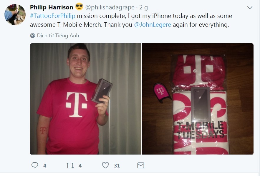 Xăm logo nhà mạng được tặng iPhone 8 ảnh 1 Xam logo nha mang duoc tang iPhone 8 anh 1