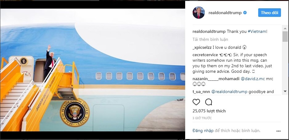 Trump đăng ảnh Việt Nam trên mạng xã hội ảnh 1 Trump dang anh Viet Nam tren mang xa hoi anh 1