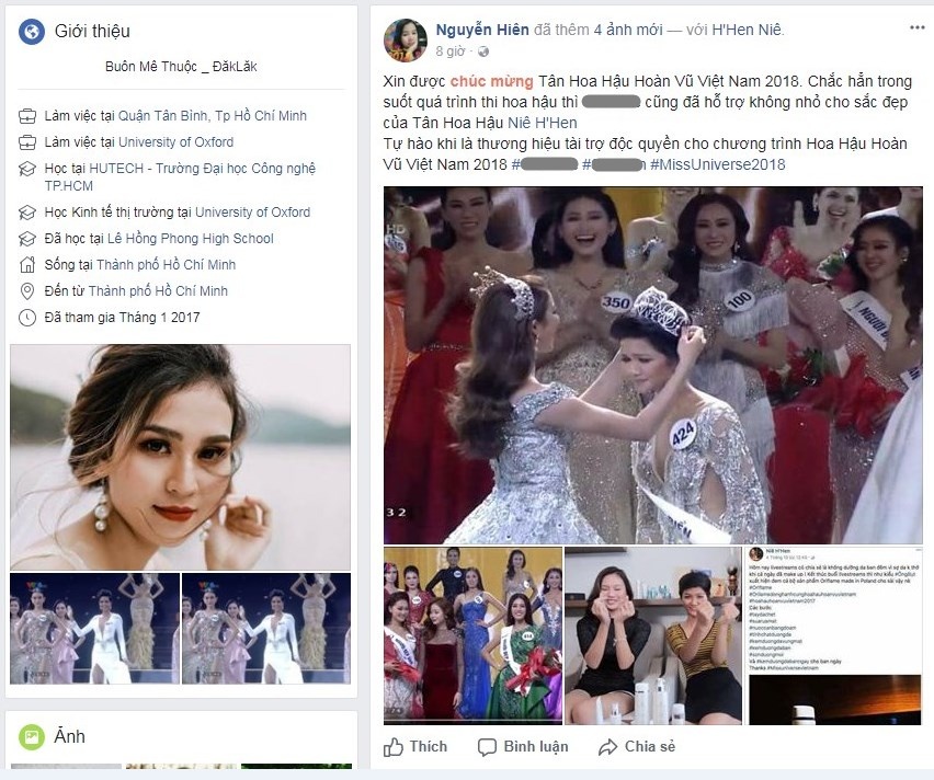 Tài khoản giả mạo hoa hậu hoàn vũ ảnh 2 Tai khoan gia mao hoa hau hoan vu anh 2