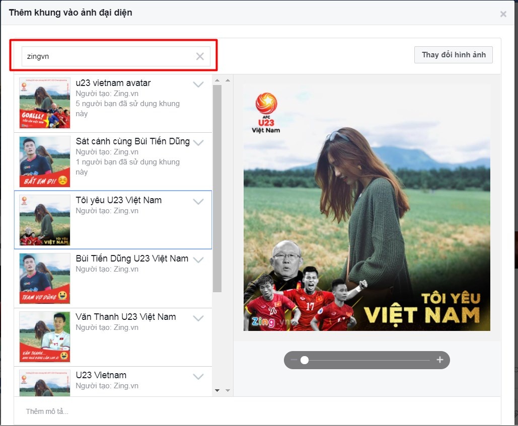 Đổi khung avatar Facebook cổ vũ U23 Việt Nam ảnh 8 Doi khung avatar Facebook co vu U23 Viet Nam anh 8