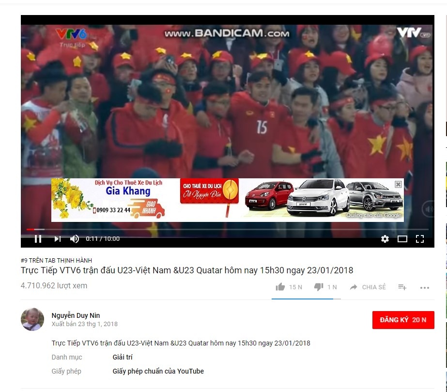 YouTube Viet tran lan video Tao quan 2018 gia mao anh 3