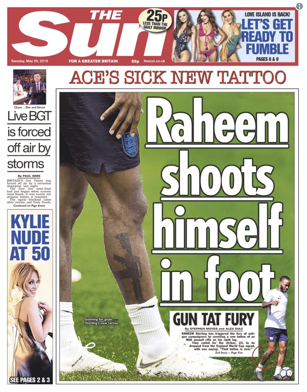 Sterling ly giai ve hinh xam khau sung tren chan gay tranh cai hinh anh