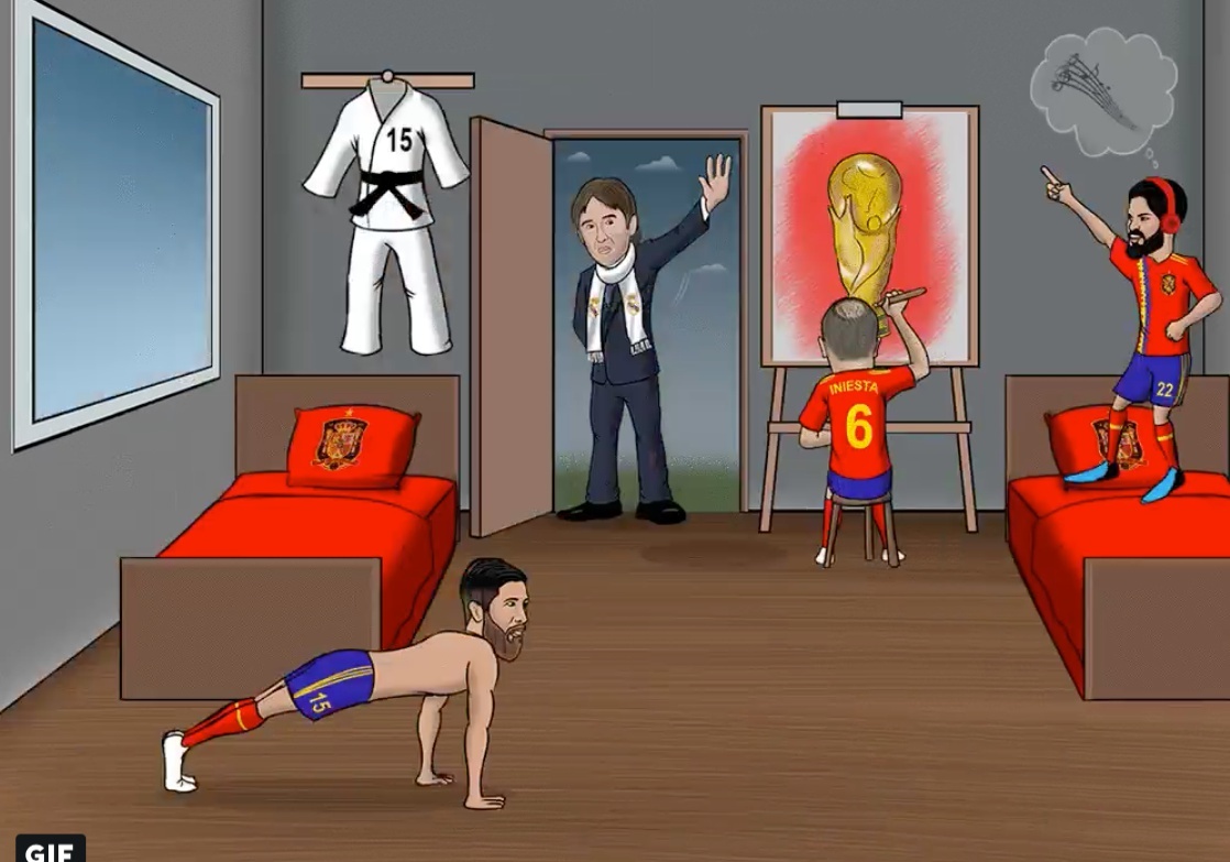 Biem hoa cac tuyen thu thao thuc cho khai mac World Cup hinh anh