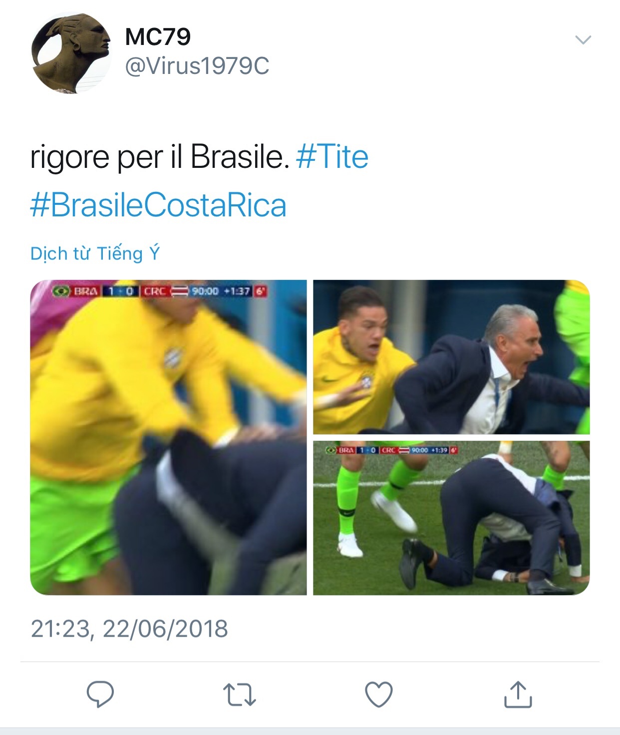 HLV Tite,  Neymar,  Doi tuyen Brazil,  World Cup,  Doi tuyen Costa Rica anh 1