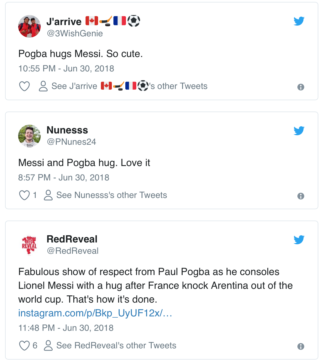 Pogba dành cái ôm thân tình chia buồn Messi, Paul Pogba, Lionel Messi, World Cup ảnh 2 Pogba danh cai om than tinh chia buon Messi, Paul Pogba, Lionel Messi, World Cup anh 2