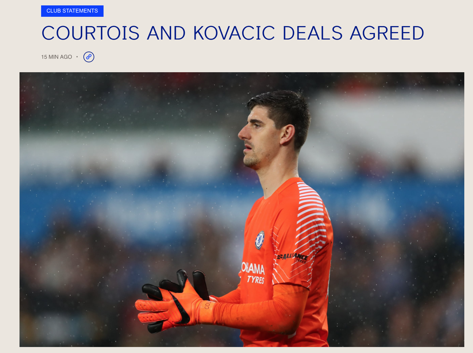 Thibaut Courtois chính thức gia nhập Real Madrid, Mateo Kovacic ảnh 1 Thibaut Courtois chinh thuc gia nhap Real Madrid, Mateo Kovacic anh 1