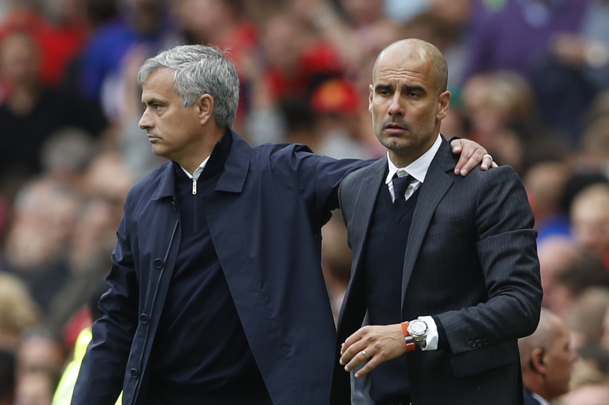 Jose Mourinho,  Pep Guardiola,  Manchester City,  Manchester United anh 1