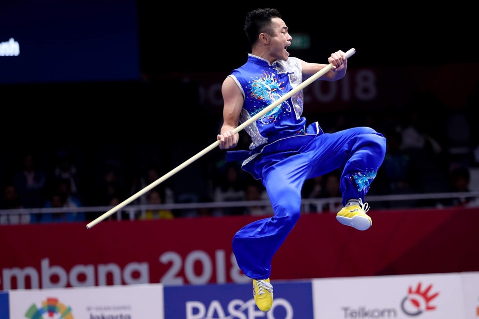 wushu Viet Nam tai ASIAD 18,  Pham Quoc Khanh,  Duong Thuy Vi anh 9