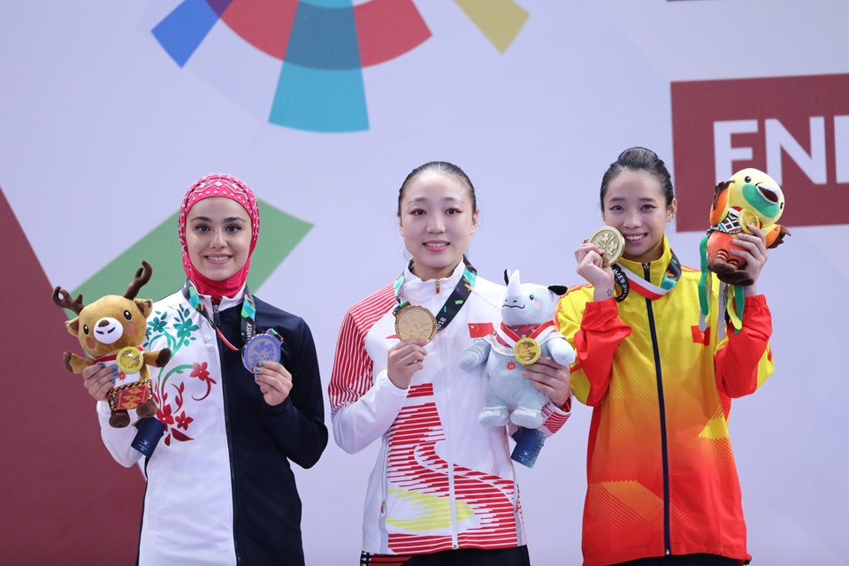 wushu Viet Nam tai ASIAD 18,  Pham Quoc Khanh,  Duong Thuy Vi anh 11